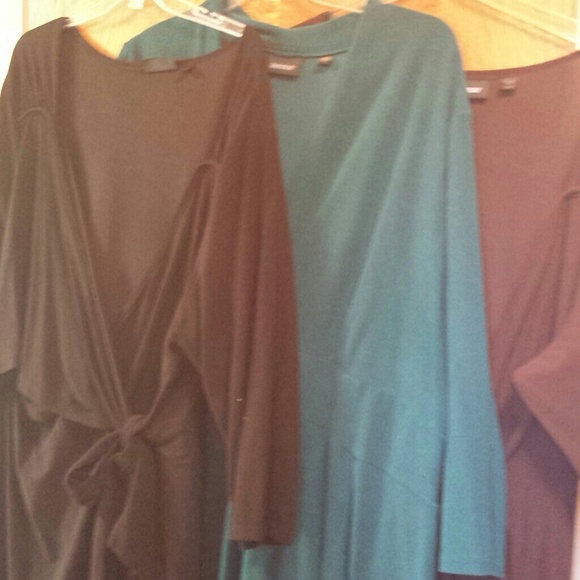 Bundle 3 knit dresses 1 blak, 1 brown, 1 teal