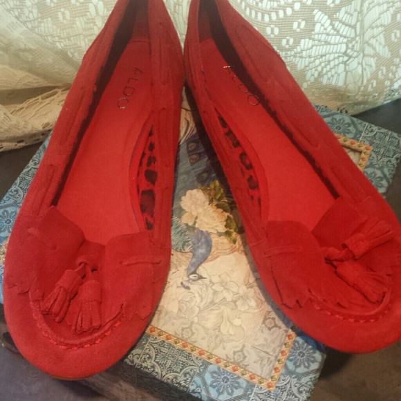Red loafers