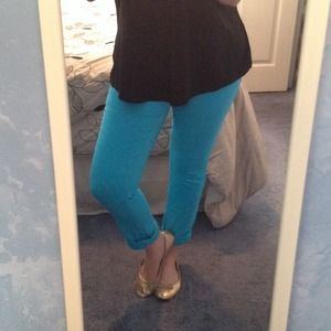 Turquoise stretch jeans