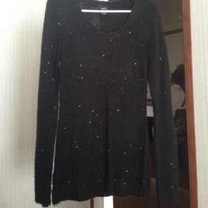 Black shimmer sweater!