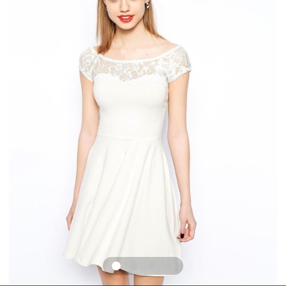 LOWERED PRICE! White Skater Dress with Lace NWT