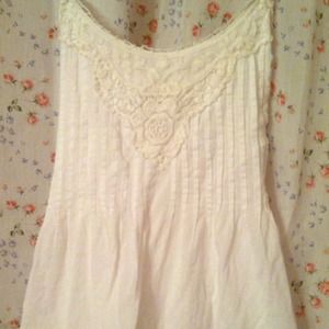 Cotton and lace top