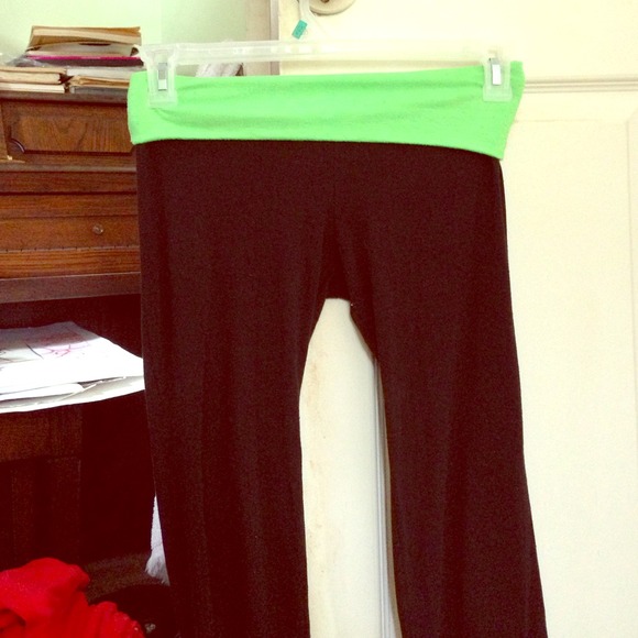 green rhinestone yoga pants