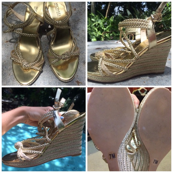 Michael Kors Gold Wedges