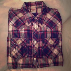 True Religion Brand Plaid Western Flannel
