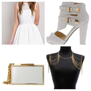 White an gold shoes