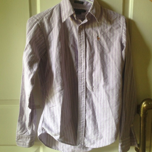 Ralph Lauren purple and white shirt