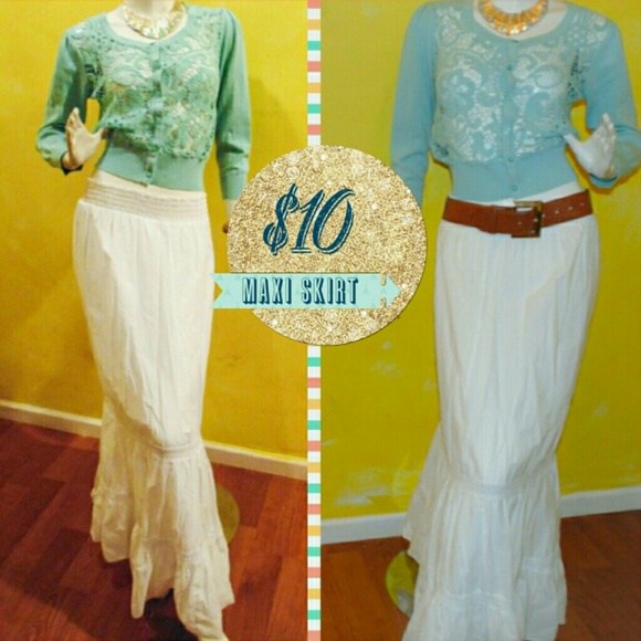 Merona white maxi skirt