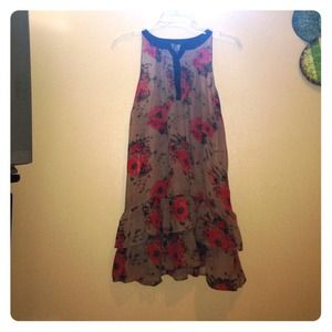 Long Floral Tank/Dress with Leggings