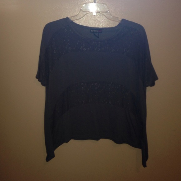 Gray Top With Lace