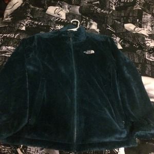 Dark green fleece north face jacket