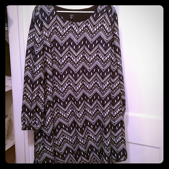 Aztec Long Sleeve Dress