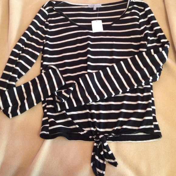 BRAND NEW long sleeve striped crop top