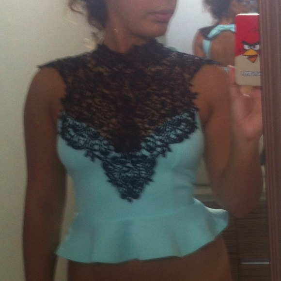 Baby blue Peplum Top