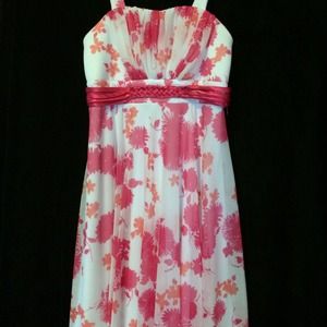 Padded floral dress.