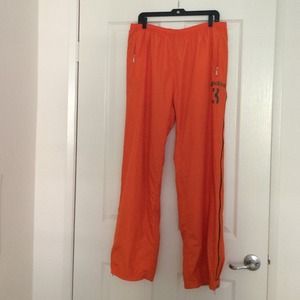 Adidas orange men's work out pants size L