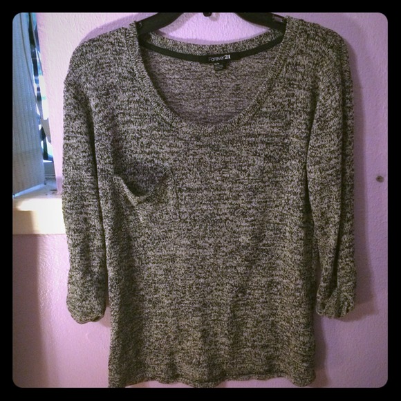 Gray and black knitted sweater