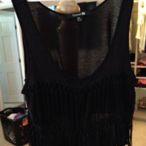 Fringe tank crop top