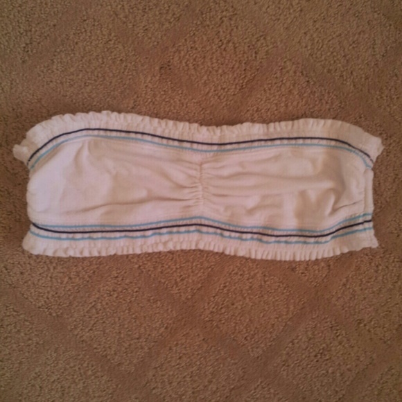 Hollister white ruffled bandeau