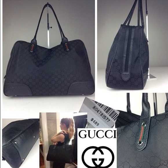 Gucci GG black monogram "Princy Zip Tote"