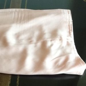 Pale pink silk fully lined front zip pants