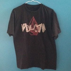 Men's Volcom Black White & Red T-Shirt