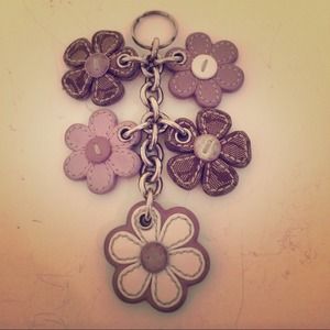 Coach flower keychain