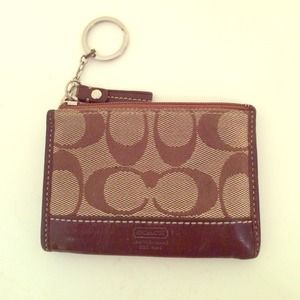 Coach C Pattern Keychain Mini Wallet