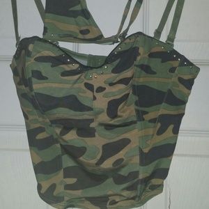 Army print lingerie