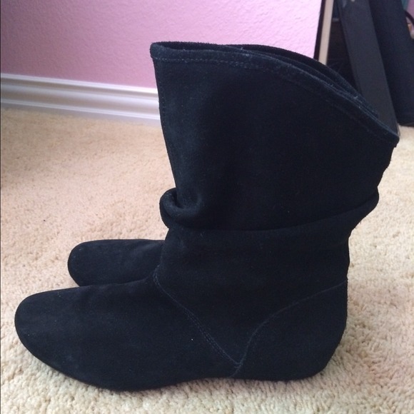 Black suede booties