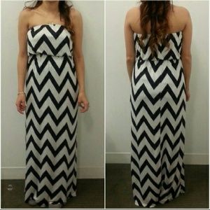 White & black chevron maxi