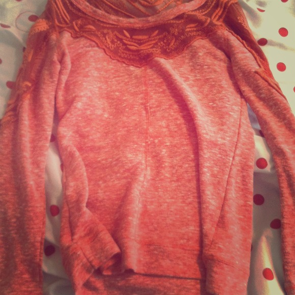 Long orange peaches sweater unused
