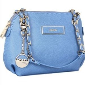 DKNY blue saffiano crossbody bag