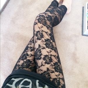 Black Floral Lace Legging