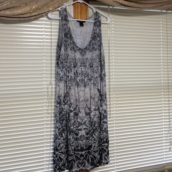 Rayon/spandex multi greys dress