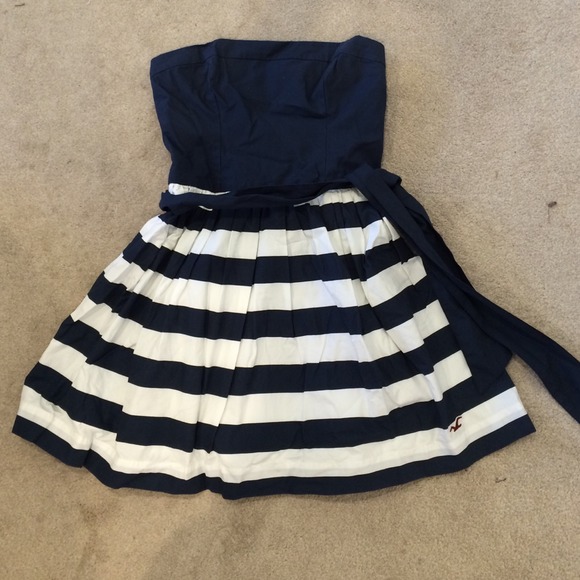 Strapless casual nautical inspired dress