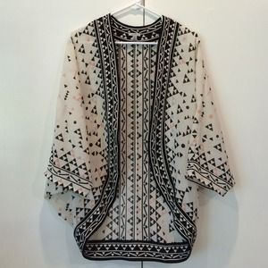 Kimono style chiffon jacket/ coverall wrap.