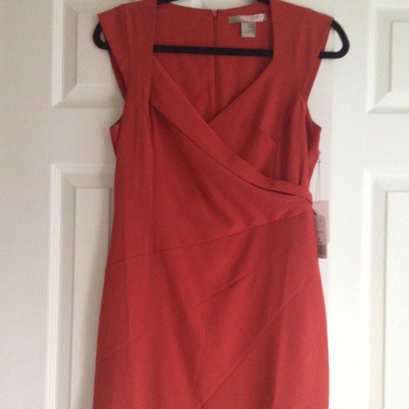 Red V Neck Sheath Dress Love 21