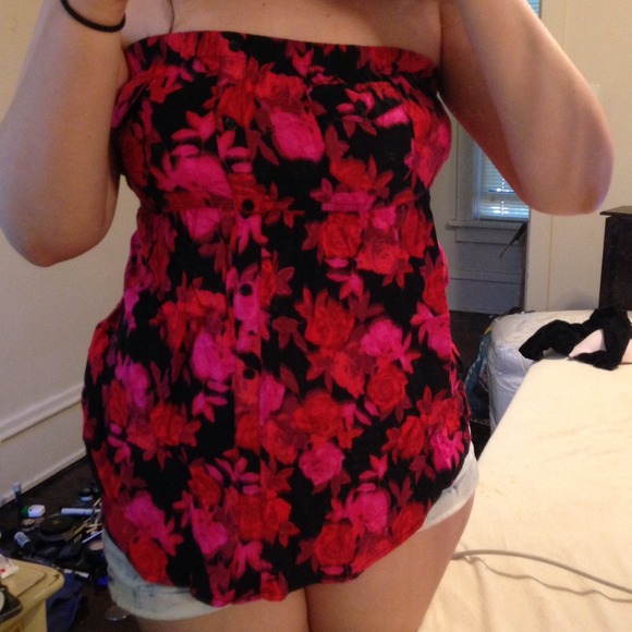 Strapless Flower Shirt