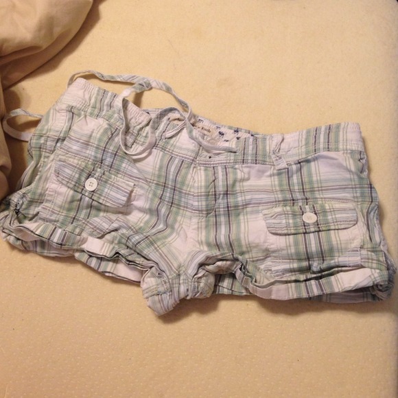 Abercrombie and Fitch Green Plaid Shorts