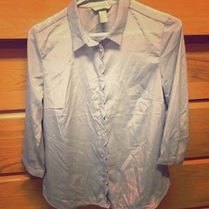 H & M silk half sleeve button up.