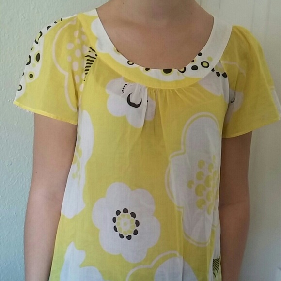 Yellow flowery shirt