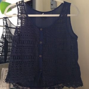 Sleeveless lace top
