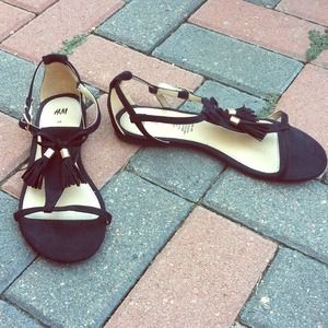 H&M Black Tassel Sandals