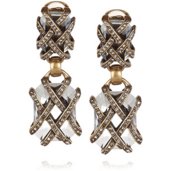 ❌SOLD❌ 24-karat gold-plated crystal earrings