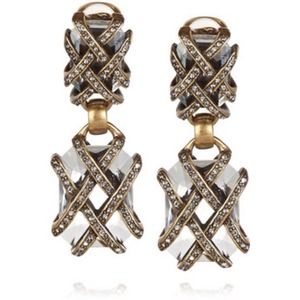 ❌SOLD❌ 24-karat gold-plated crystal earrings