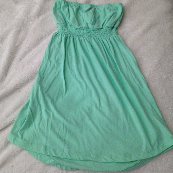 Sea foam green, strapless summer dress
