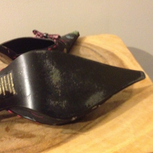 GIRLIE Pointed Mules w Adorable Pattern & Bow 7.5 - Picture 4 of 4