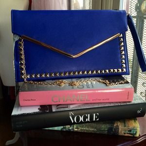 Bags - ๐HPx2!!!!!๐NWT Cobalt Blue Studded Clutch Purse Bags - ๐HPx2!!!!!๐NWT Cobalt Blue Studded Clutch Purse