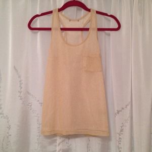 Champagne Colored Tank with Gold Threading